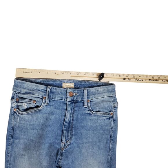 Mother Denim High Waisted Looker Ankle Fray Shoot To Thrill Destroyed Jeans 27 - Picture 14 of 16